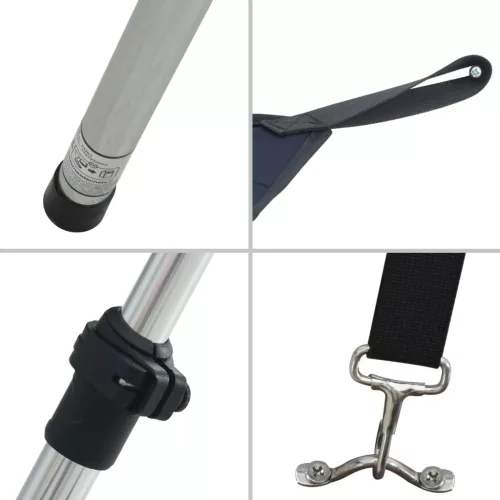  kék T-alakú árnyékolóhosszabbító 170 x 170 x (115-183) cm