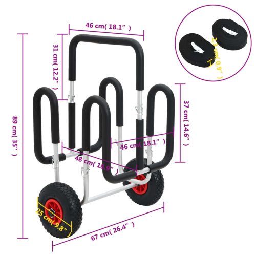  alumínium SUP kocsi 2 szörfdeszkának 90 kg