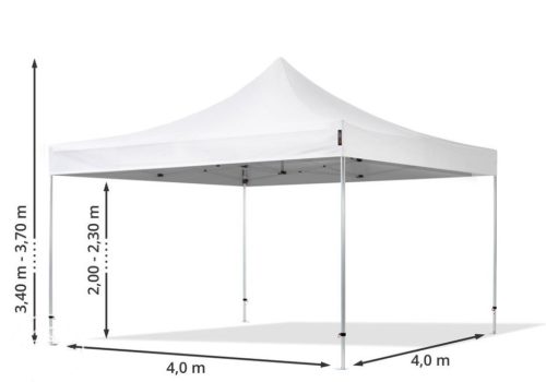 TP 4x4m összecsukható aluminium 800N pavilon, oldalfal nélkül - zöld