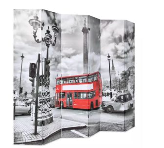 VID fekete/fehér paraván 228 x 180 cm londoni busz