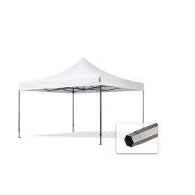   TP 4x4m összecsukható 750N acél vázas pavilon, oldalfal nélkül - fehér