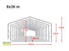 Garažni šator 6x12m-bočna visina:2,7m, ulaz:4,1x2,9m-vatrootporno-WIKINGER PVC 720g/m2-u više boja