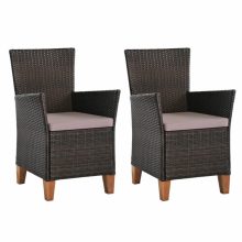VID 2 db barna polyrattan kültéri szék párnával