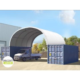   TP Contop 8x12m konténer sátor tűzálló PRIMEtex 2300 ponyvával, fehér