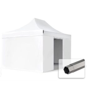   TP 3x4,5m összecsukható 750N acél vázas pavilon, ablak nélkül - fehér