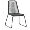 VID 2 db fekete rakásolható polyrattan kültéri szék
