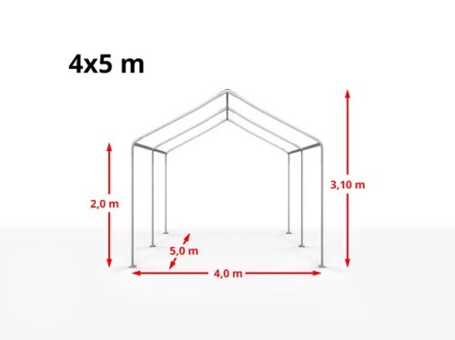 TP 4x5m standard rendezvénysátor, PE 350 - fehér