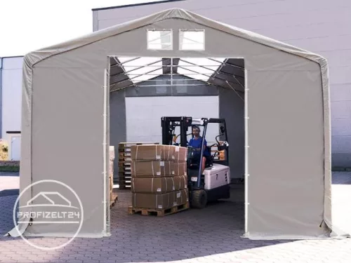 Raktársátor 8x12m professional 4m oldalmagassággal, tetőablakkal 720g/m2 - nehezen éghető PONYVÁVAL!