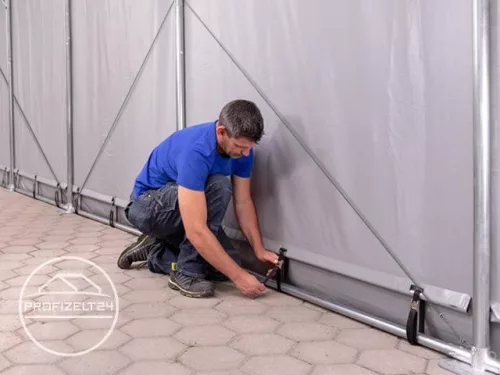 Raktársátor 8x12m professional 4m oldalmagassággal, tetőablakkal 720g/m2 - nehezen éghető PONYVÁVAL!