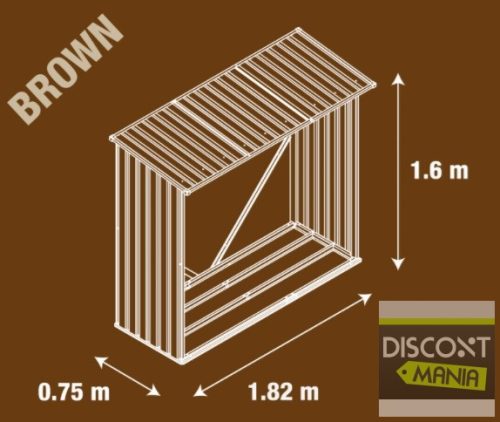 EPT Tüzifatároló 136 - 182 x 75 cm, barna