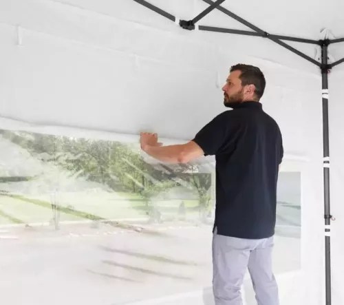 TP 3x6m összecsukható 750N acél vázas pavilon, 4 db oldalfallal - bordó