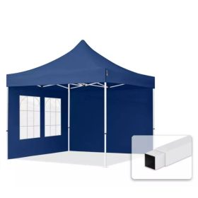   TP 3x3m összecsukható acél pavilon, 2 db oldalfallal - kék
