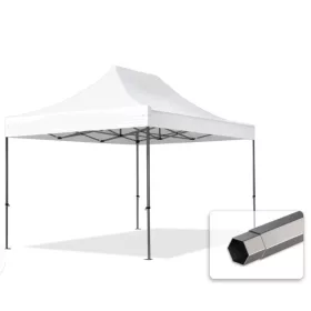  TP 3x4,5m összecsukható 750N acél vázas pavilon, oldalfal nélkül - fehér