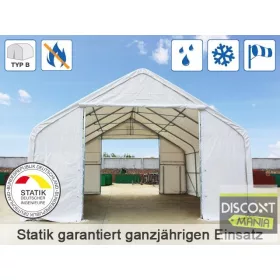   TP Everest 8x16m 3m oldalmagas raktársátor nehezen éghető PRIMEtex 2300 ponyvával, fehér