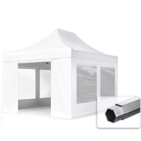   TP 3x4,5m összecsukható 800N alumínium pavilon, 4 db oldalfallal - fehér