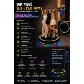   360 FOKOS MOTOROS SELFIE FOTÓ / VIDEÓ ÁLLOMÁS, FOTÓK ÉS VIDEÓK KÉSZÍTÉSÉHEZ 6FŐ