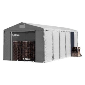   TP Vario 8x24m 4m oldalmagas raktársátor, bejárat típusa: standard