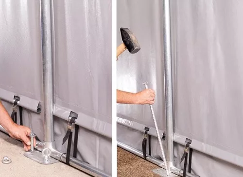 Raktársátor 5x8 m professional 3m oldalmagassággal 720g/m2 - nehezen éghető PONYVÁVAL!