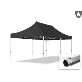   TP 3x6m összecsukható 850N alumínium pavilon, oldalfal nélkül, nehezen éghető - fekete
