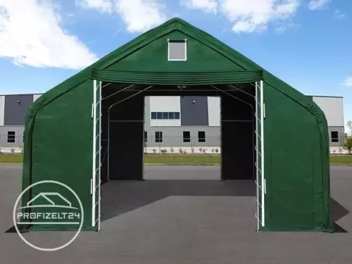 TP Everest 10x20m 3m oldalmagas raktársátor nehezen éghető PRIMEtex 2300 ponyvával, zöld