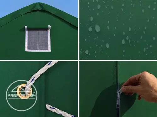 TP Everest 10x20m 3m oldalmagas raktársátor nehezen éghető PRIMEtex 2300 ponyvával, zöld