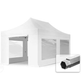   TP 3x6m összecsukható 800N alumínium pavilon, 2 db oldalfallal - fehér